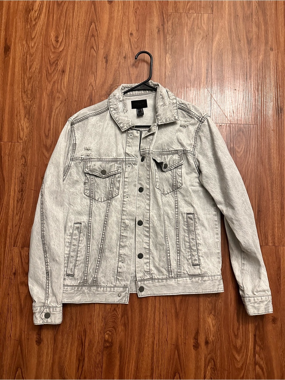 Forever 21 Light Gray Washed Denim Jacket